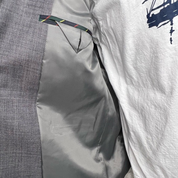 New!! CHAPS Blazer Men 40R Gray 2 Button Suit Jacket - Picture 7 of 15